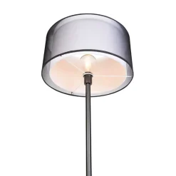 QAZQA Stehlampen|Wohnzimmerlampen*Design Stehleuchte schwarz mit schwarzem und weißem Schirm 47 cm - Simplo