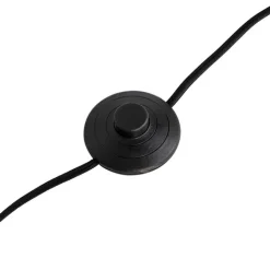 QAZQA Stehlampen|Wohnzimmerlampen*Design Stehleuchte schwarz mit schwarzem und weißem Schirm 47 cm - Simplo