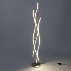 Trio Leuchten Led-Stehlampen|Stehlampen*Design Stehleuchte Schwarz mit Silber inkl. LED Dimmbar - Blaze