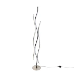 Trio Leuchten Led-Stehlampen|Stehlampen*Design Stehleuchte Schwarz mit Silber inkl. LED Dimmbar - Blaze