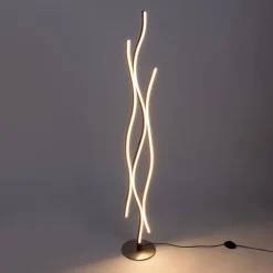 Trio Leuchten Led-Stehlampen|Stehlampen*Design Stehleuchte Schwarz mit Silber inkl. LED Dimmbar - Blaze