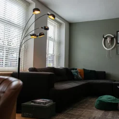 QAZQA Schlafzimmerlampen|Esszimmerlampen*Design Stehleuchte schwarz 5-Licht - Sixties Marmo