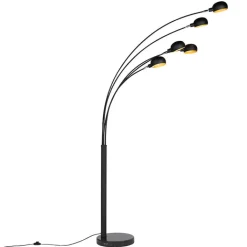 QAZQA Schlafzimmerlampen|Esszimmerlampen*Design Stehleuchte schwarz 5-Licht - Sixties Marmo