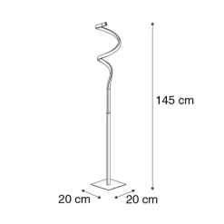 Trio Leuchten Led-Stehlampen|Stehlampen*Design Stehleuchte schwarz inkl. LED 3-stufig dimmbar - Koers