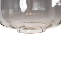 QAZQA Küchenlampen|Stehlampen*Design Stehleuchte schwarz mit Rauchglas - Qara