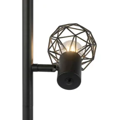 QAZQA Stehlampen|Wohnzimmerlampen*Design Stehleuchte schwarz 3-Licht verstellbar - Mesh
