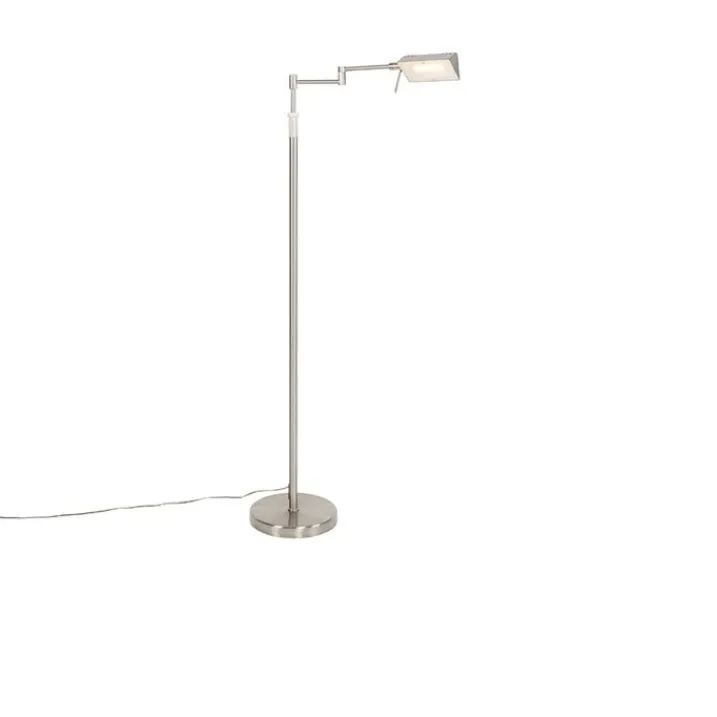 QAZQA Schlafzimmerlampen|Küchenlampen*Design Stehleuchte Stahl inkl. LED mit Touch Dimmer - Notia