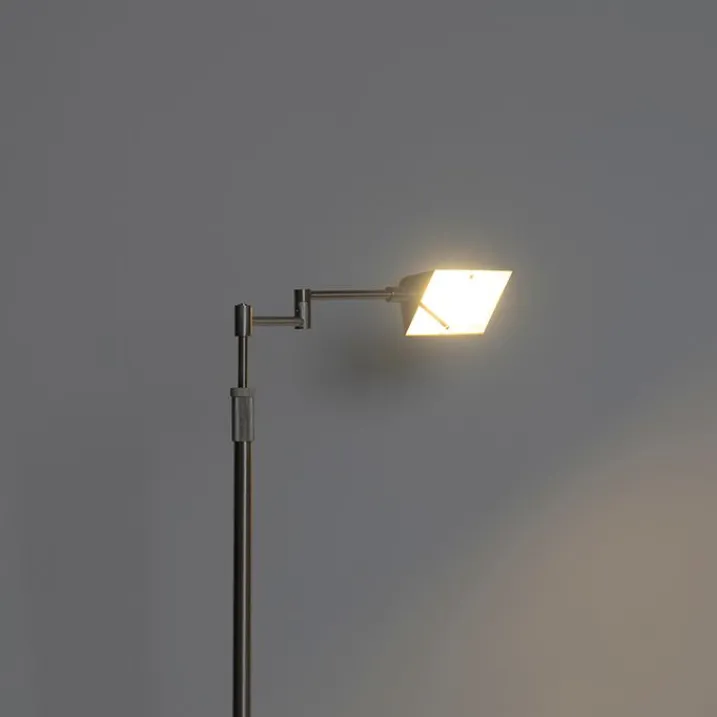 QAZQA Schlafzimmerlampen|Küchenlampen*Design Stehleuchte Stahl inkl. LED mit Touch Dimmer - Notia