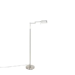 QAZQA Schlafzimmerlampen|Küchenlampen*Design Stehleuchte Stahl inkl. LED mit Touch Dimmer - Notia
