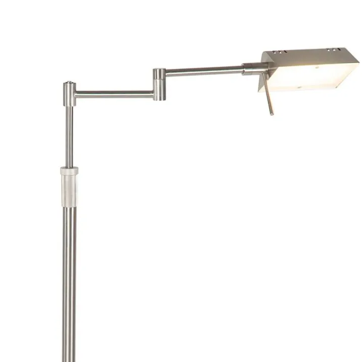 QAZQA Schlafzimmerlampen|Küchenlampen*Design Stehleuchte Stahl inkl. LED mit Touch Dimmer - Notia