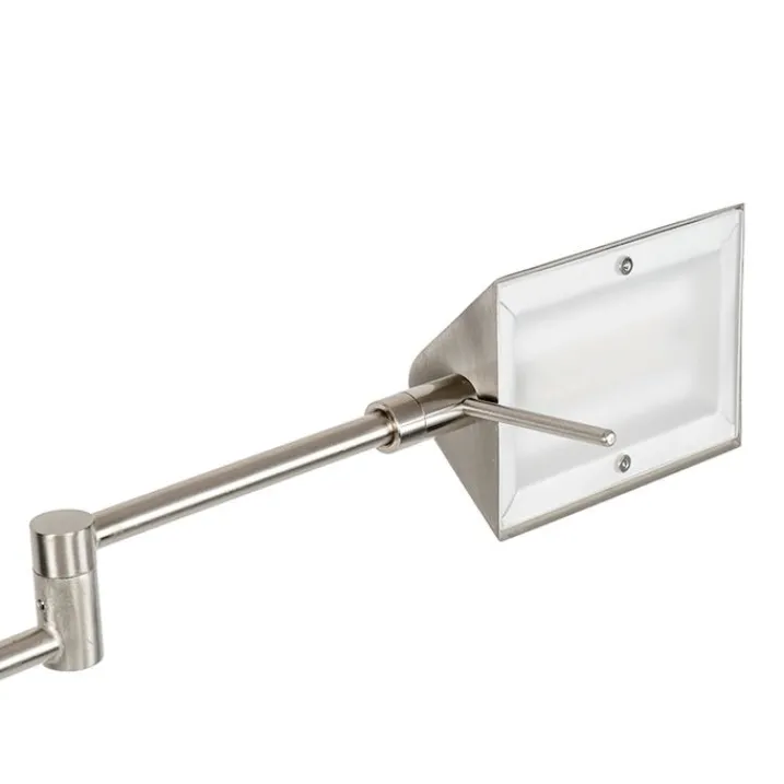 QAZQA Schlafzimmerlampen|Küchenlampen*Design Stehleuchte Stahl inkl. LED mit Touch Dimmer - Notia