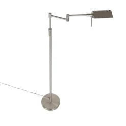 QAZQA Schlafzimmerlampen|Küchenlampen*Design Stehleuchte Stahl inkl. LED mit Touch Dimmer - Notia