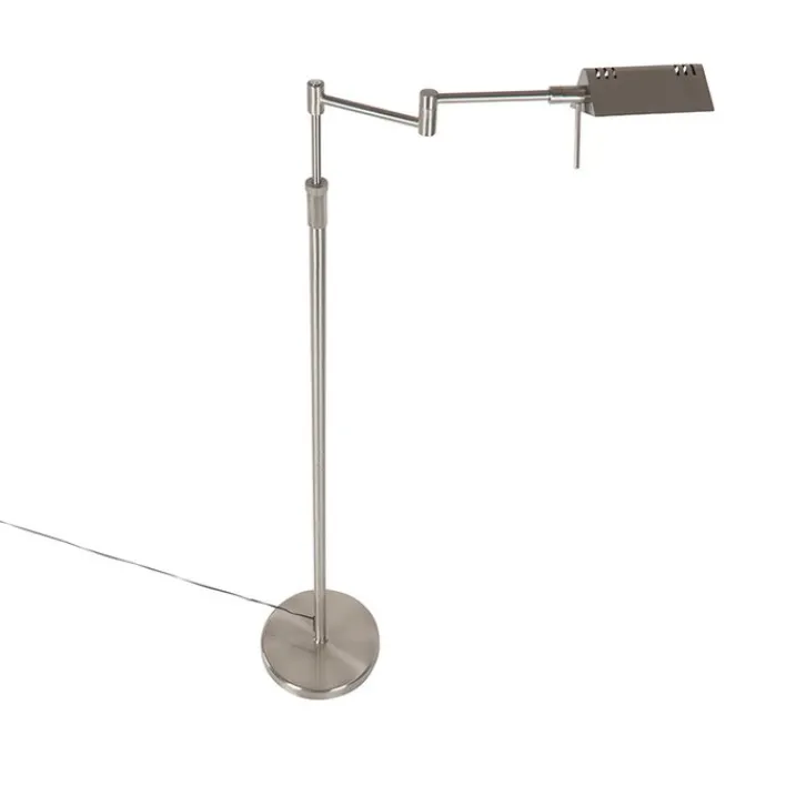 QAZQA Schlafzimmerlampen|Küchenlampen*Design Stehleuchte Stahl inkl. LED mit Touch Dimmer - Notia