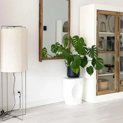 QAZQA Stehlampen|Wohnzimmerlampen*Design Stehleuchte Stahl mit beigem Leinenschirm - Reichhaltig