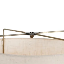 QAZQA Stehlampen|Wohnzimmerlampen*Design Stehleuchte Stahl mit beigem Leinenschirm - Reichhaltig