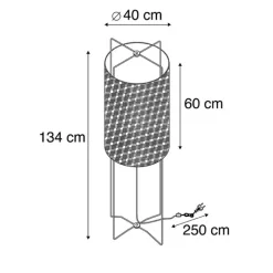 QAZQA Stehlampen|Wohnzimmerlampen*Design Stehleuchte Stahl mit beigem Leinenschirm - Reichhaltig