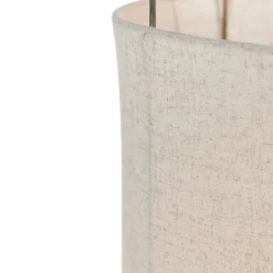 QAZQA Stehlampen|Wohnzimmerlampen*Design Stehleuchte Stahl mit beigem Leinenschirm - Reichhaltig