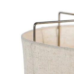 QAZQA Stehlampen|Wohnzimmerlampen*Design Stehleuchte Stahl mit beigem Leinenschirm - Reichhaltig