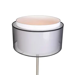 QAZQA Stehlampen|Wohnzimmerlampen*Design Stehleuchte Stahl mit schwarz/weißen Schirm 47 cm - Simplo