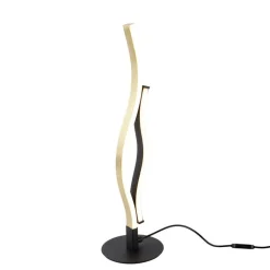 Trio Leuchten Led-Tischleuchten|Tischlampen*Design tafellamp zwart met goud incl. LED dimbaar - Blaze