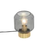 QAZQA Tischlampen|Wohnzimmerlampen*Design Tischlampe Messing mit Rauchglas - Stiklo