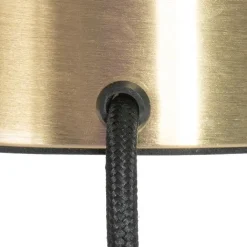 QAZQA Tischlampen|Wohnzimmerlampen*Design Tischlampe Messing mit Rauchglas - Stiklo