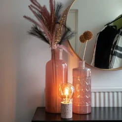 QAZQA Schlafzimmerlampen|Küchenlampen*Design Tischlampe rosa Granit - Baranda