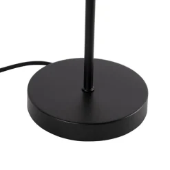 QAZQA Tischlampen|Wohnzimmerlampen*Design Tischlampe schwarz mit Rauchglas auf Standard - Kuppel