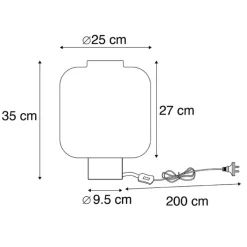 QAZQA Tischlampen|Wohnzimmerlampen*Design Tischlampe schwarz mit Rauchglas - Qara