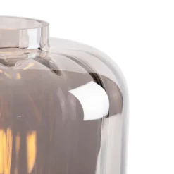 QAZQA Tischlampen|Wohnzimmerlampen*Design Tischlampe schwarz mit Rauchglas - Qara