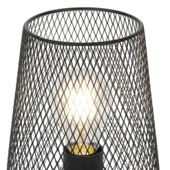 QAZQA Tischlampen|Wohnzimmerlampen*Design Tischlampe schwarz mit Holz - Bosk