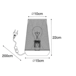 QAZQA Tischlampen|Wohnzimmerlampen*Design Tischlampe schwarz mit Holz - Bosk