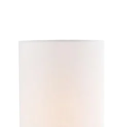 QAZQA Tischlampen|Wohnzimmerlampen*Design Tischlampe schwarz mit Leinenschirm weiß - Rich