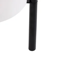 QAZQA Tischlampen|Wohnzimmerlampen*Design Tischlampe schwarz mit Leinenschirm weiß - Rich