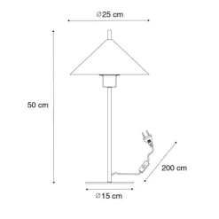 QAZQA Küchenlampen|Tischlampen*Design Tischleuchte schwarz - Triangolo