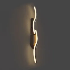 QAZQA Led-Wandleuchten|Wandleuchten*Design Wandleuchte Dunkelbronze 3-Stufen-Dimmbar 2-Licht - Bummy