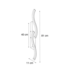QAZQA Led-Wandleuchten|Wandleuchten*Design Wandleuchte Dunkelbronze 3-Stufen-Dimmbar 2-Licht - Bummy