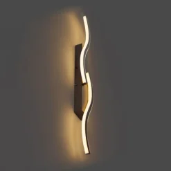 QAZQA Led-Wandleuchten|Wandleuchten*Design Wandleuchte Dunkelbronze 3-Stufen-Dimmbar 2-Licht - Bummy