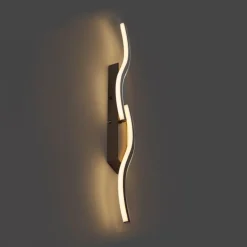 QAZQA Led-Wandleuchten|Wandleuchten*Design Wandleuchte Dunkelbronze 3-Stufen-Dimmbar 2-Licht - Bummy