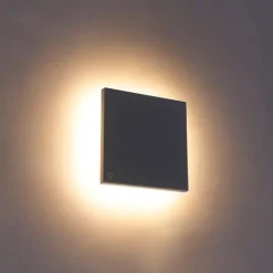 QAZQA Gartenbeleuchtung|Led-Außenleuchten*Design Wandleuchte Graualuminium 15 cm inkl. LED 9W - Skyf