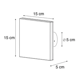 QAZQA Gartenbeleuchtung|Led-Außenleuchten*Design Wandleuchte Graualuminium 15 cm inkl. LED 9W - Skyf