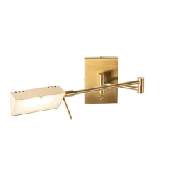 QAZQA Schlafzimmerlampen|Küchenlampen*Design Wandleuchte Messing inkl. LED dimmbar - Notia