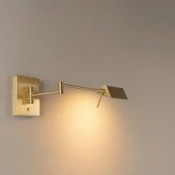 QAZQA Schlafzimmerlampen|Küchenlampen*Design Wandleuchte Messing inkl. LED dimmbar - Notia