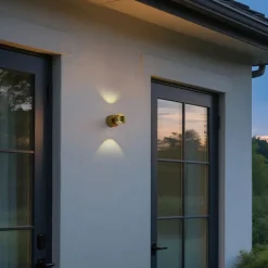 QAZQA Led-Wandleuchten|Wandleuchten*Design Wandleuchte Messing inkl. LED IP44 - Lens