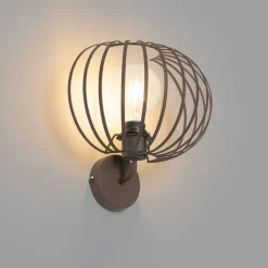 QAZQA Wandleuchten|Wohnzimmerlampen*Design Wandleuchte rostbraun 30 cm - Johanna