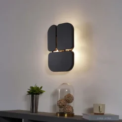 QAZQA Wandleuchten|Wohnzimmerlampen*Design Wandleuchte Schwarz 3-flammig - Planes