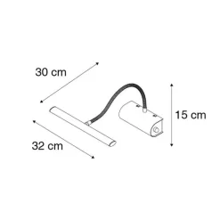 QAZQA Schlafzimmerlampen|Küchenlampen*Design Wandleuchte schwarz 32 cm inkl. LED mit Dimmer - Tableau