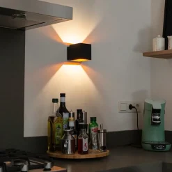 QAZQA Led-Wandleuchten|Wandleuchten*Design Wandleuchte schwarz / gold inkl. LED - Caja