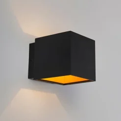 QAZQA Led-Wandleuchten|Wandleuchten*Design Wandleuchte schwarz / gold inkl. LED - Caja