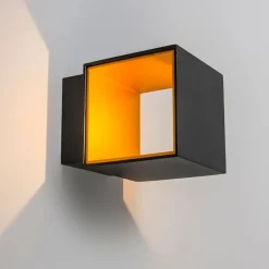 QAZQA Led-Wandleuchten|Wandleuchten*Design Wandleuchte schwarz / gold inkl. LED - Caja